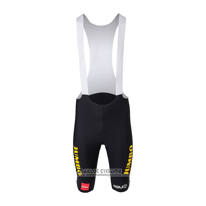 2022 Maillot Cyclisme Jumbo Visma Noir Jaune Manches Courtes et Cuissard